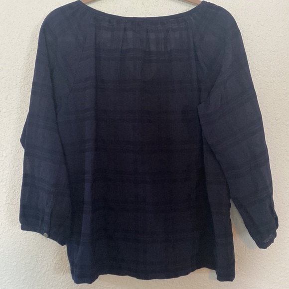 Ann Taylor Loft Petite Med Navy Blue Blouse - Picture 4 of 7
